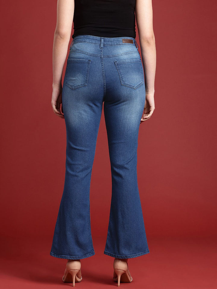 all about you Women Flared High-Rise Light Fade Stretchable Jeans