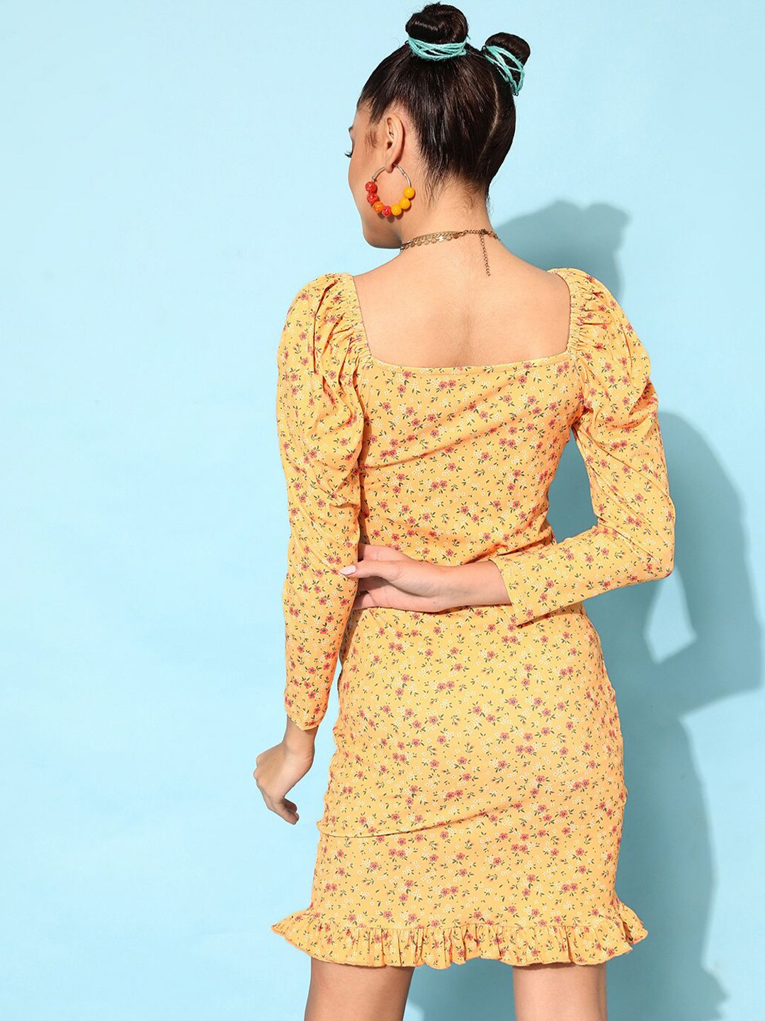 STREET 9 Women Yellow Floral Dress