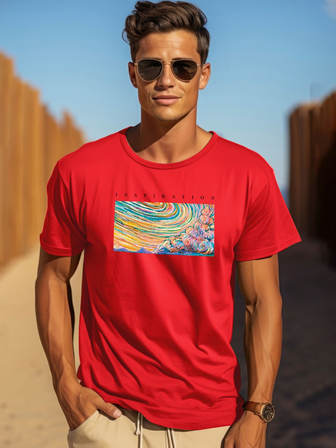 ADRO Men Printed Cotton T-shirt
