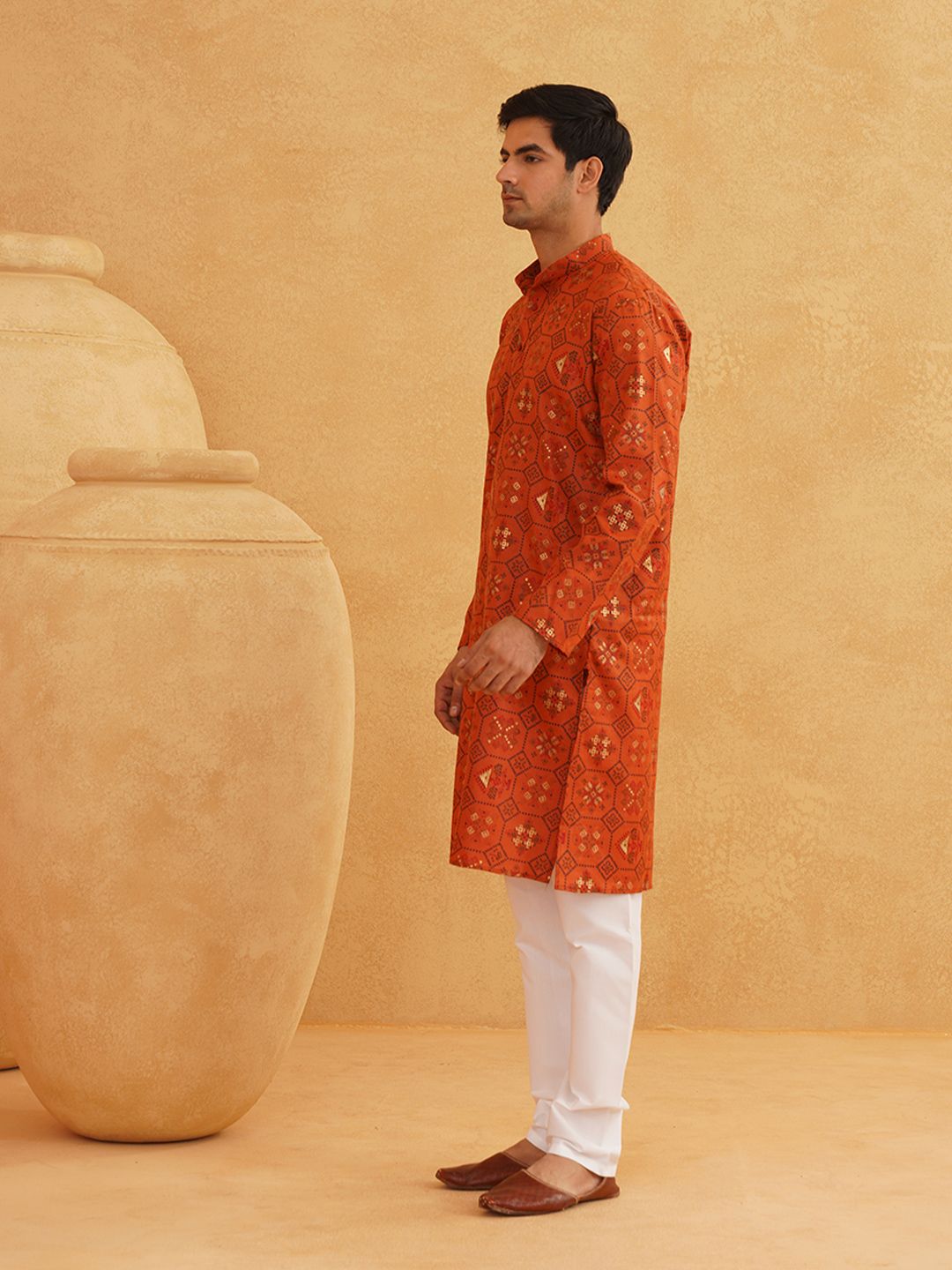 SOJANYA Motif Etnik Bercetak Kurta Lurus Dengan Piyama