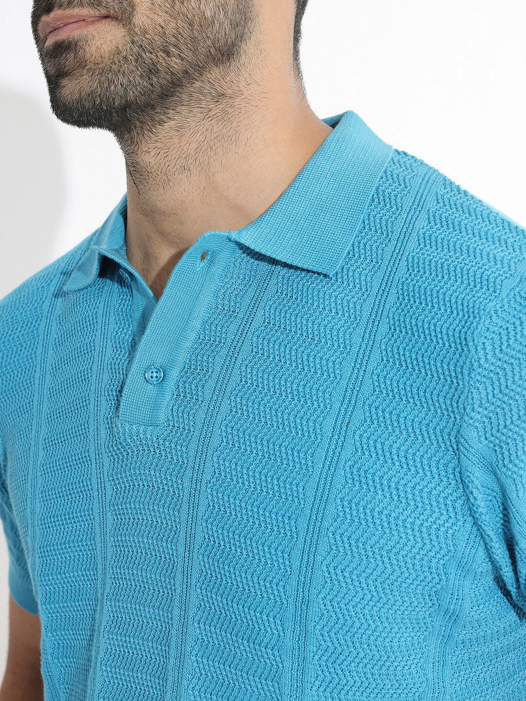 RARE RABBIT Men Mesk Polo Collar Slim Fit Cotton T-Shirt