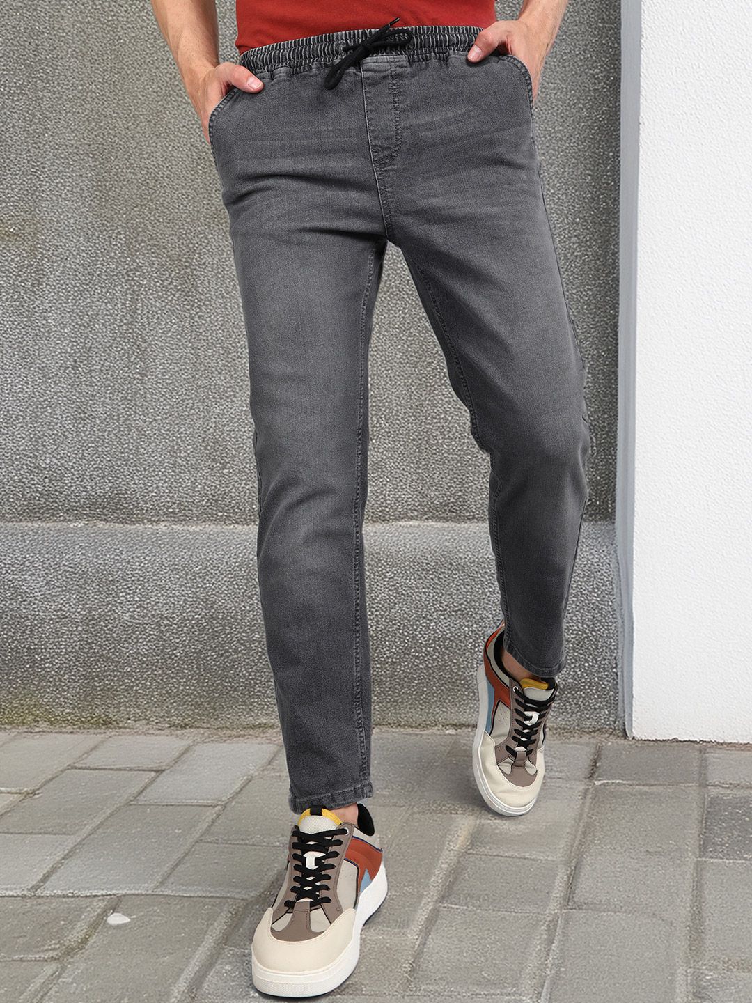 Urbano Fashion Men Mid-Rise Cropped Stretchable Joggers