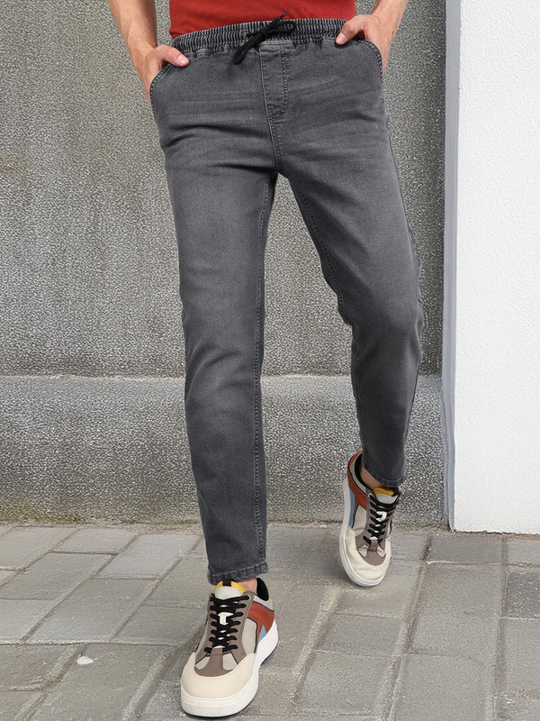 Urbano Fesyen Lelaki Pertengahan Mid-Rise Cropped Regangan Joggers