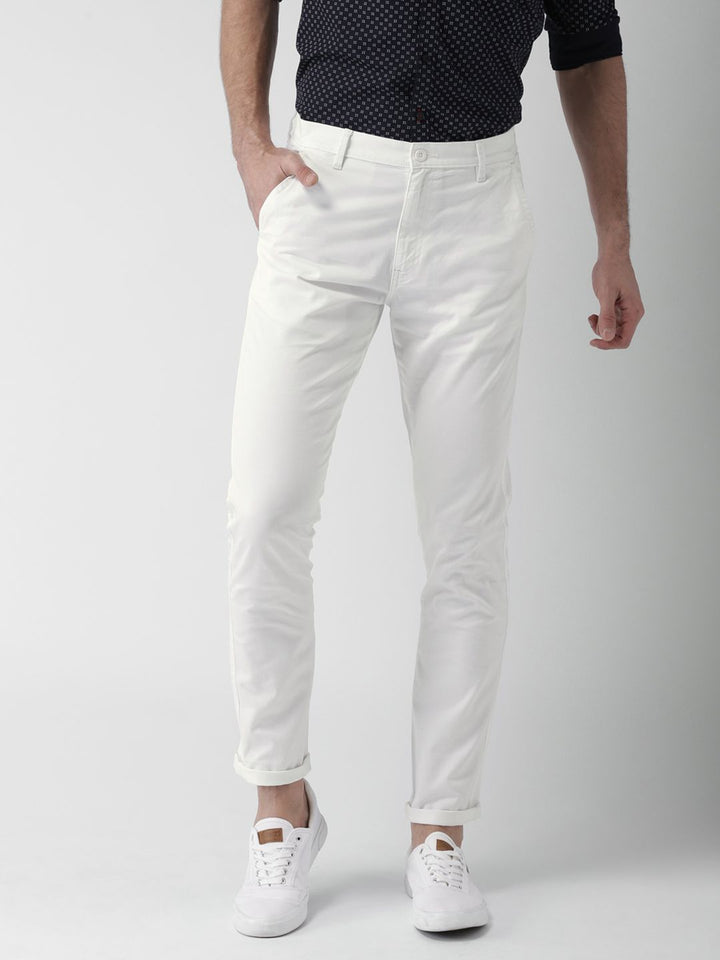 HIGHLANDER Men White Slim Fit Chinos