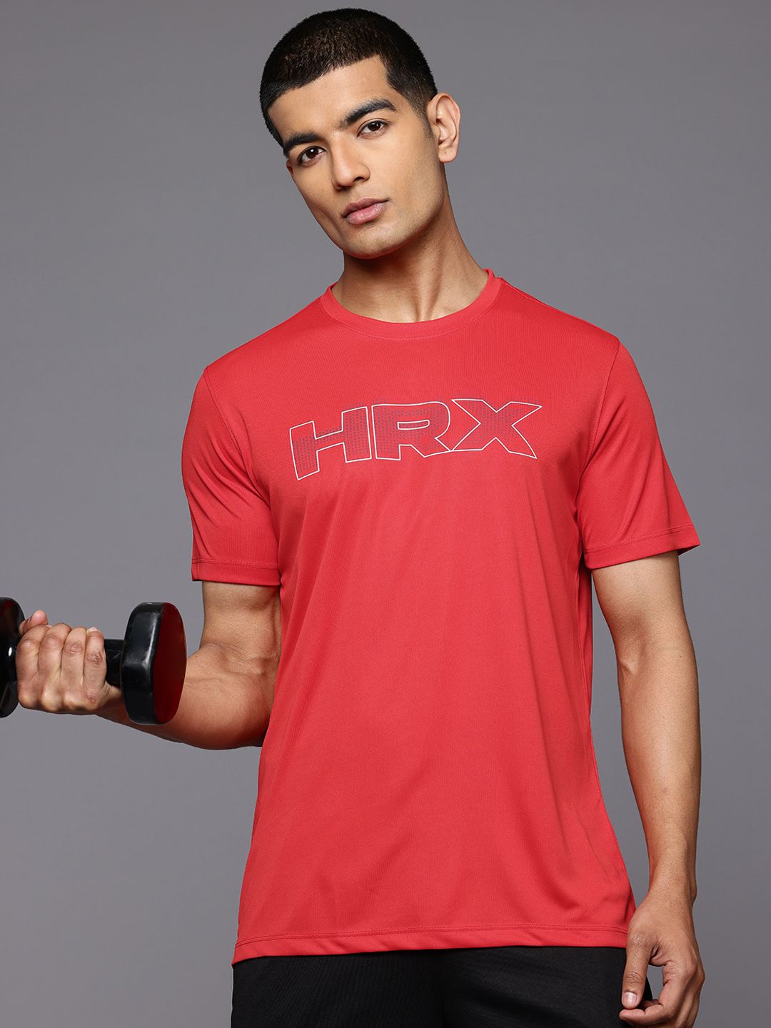HRX by Hrithik Roshan Brand Logo Printed Rapid-Dry Training T-shirt