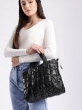 DressBerry Structured Shoulder Bag with Quilted Detail