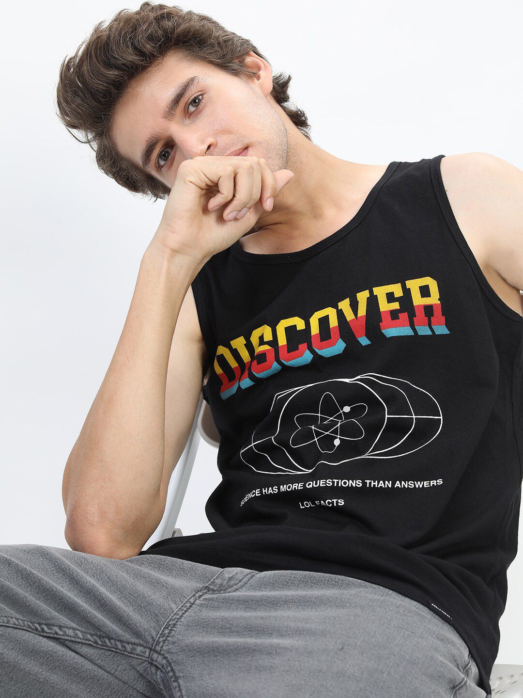 HIGHLANDER Men Black Typography Printed Slim Fit T-shirt
