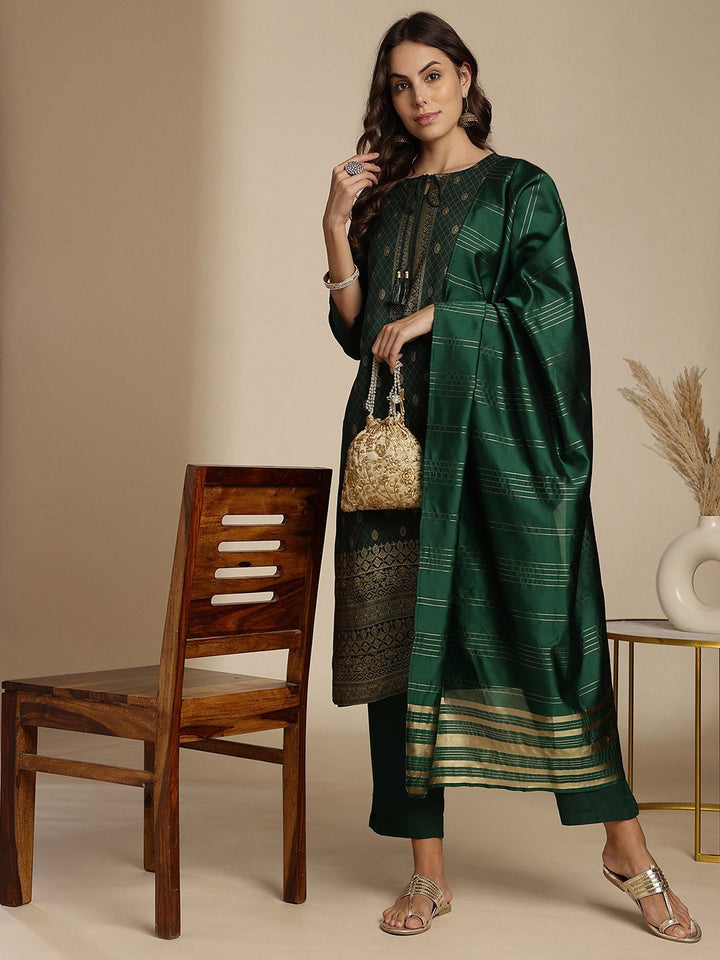 Anouk Ethnic Motifs Print Kurta with Trousers & Dupatta