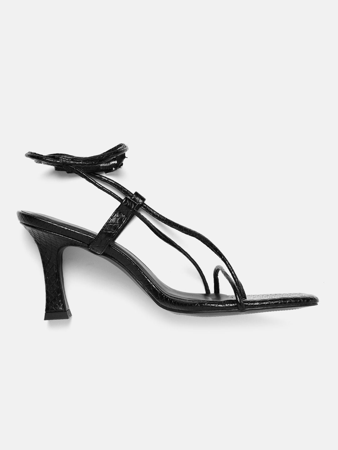 Lino Perros Women Snake Skin Textured Mid-Top Slim Heels