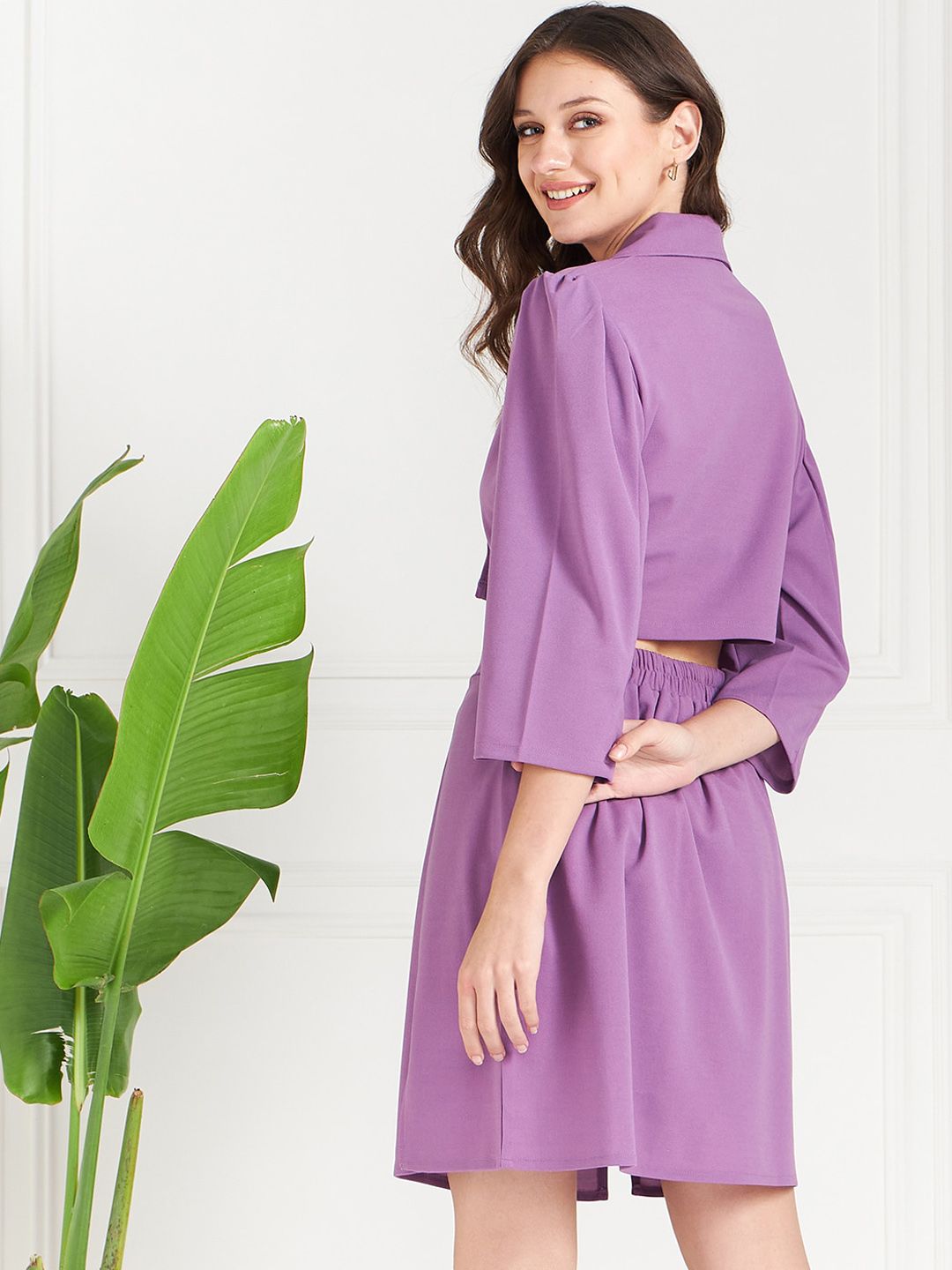 Athena Lapel Collar Coat With Skirt Co-Ords
