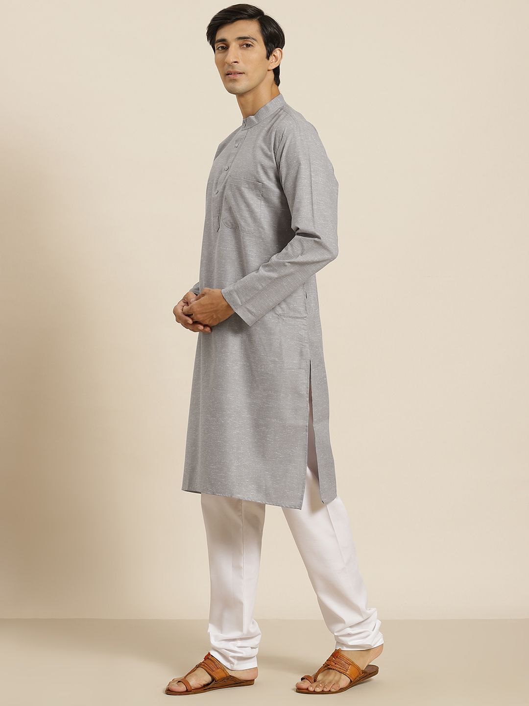 SOJANYA Men Grey Kurta