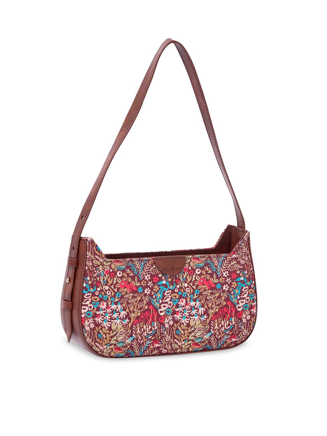 TEAL BY CHUMBAK Floral Printed Structured Sling Bag