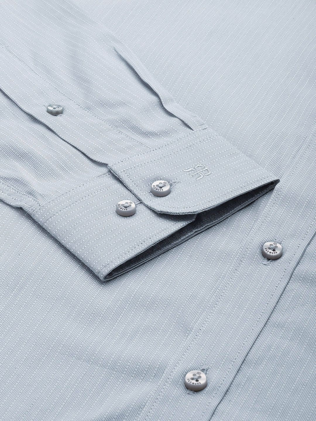 Raymond Pure Cotton Self Design Slim Fit Textured Formal Shirt
