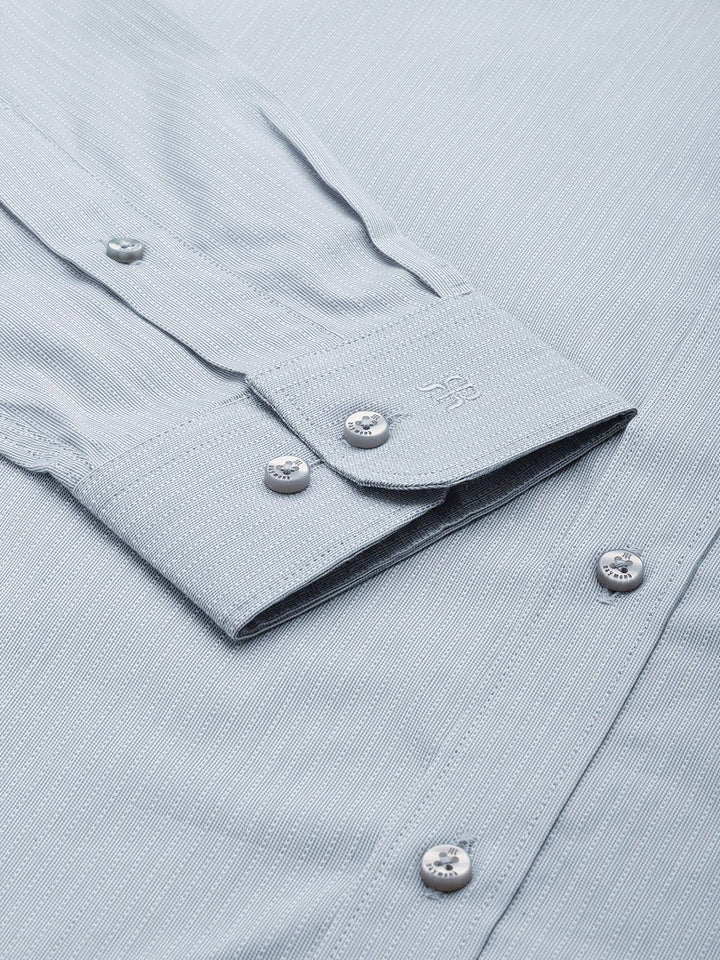 Raymond Pure Cotton Self Design Slim Fit Textured Formal Shirt