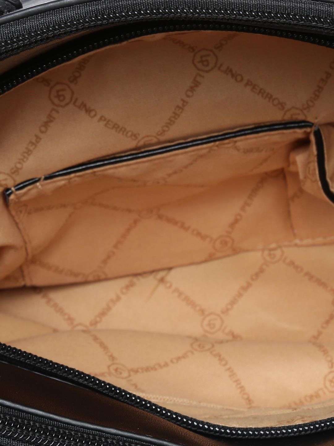 Lino Perros Black Textured Handheld Bag