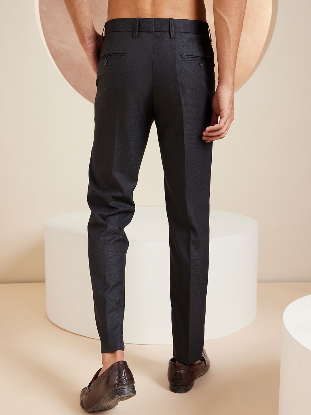 DENNISON Men Smart Tapered Fit Easy Wash Trousers