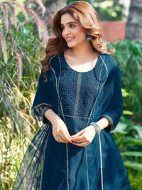 KALINI Yoke Design Sequinned Kurta with Trousers & Dupatta