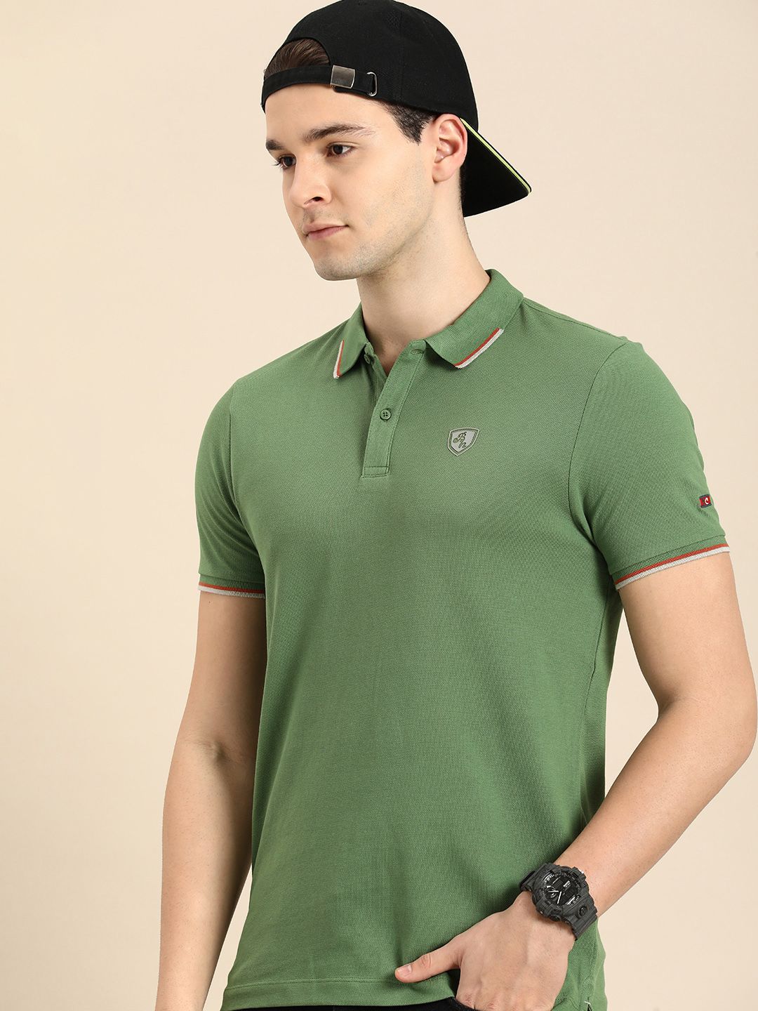 Menjadi T-Shirt Kapas Polo Lelaki Manusia