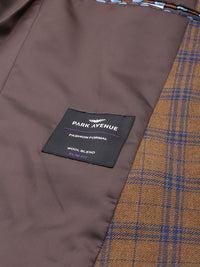 Park Avenue bertenaga Lapel Breasted Single diperiksa Slim Fit Blazer Formal