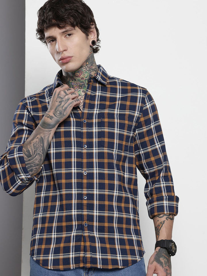 The Indian Garage Co Slim Fit Checked Casual Shirt