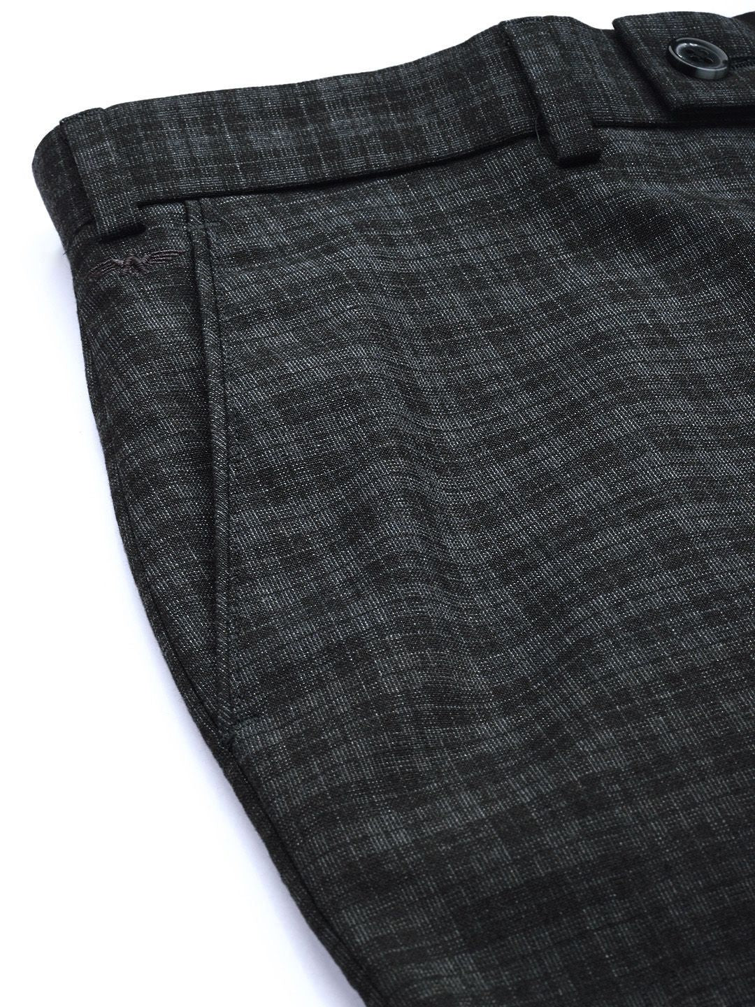 Park Avenue Men Checked Smart Fit Mid-Rise Formal Trousers