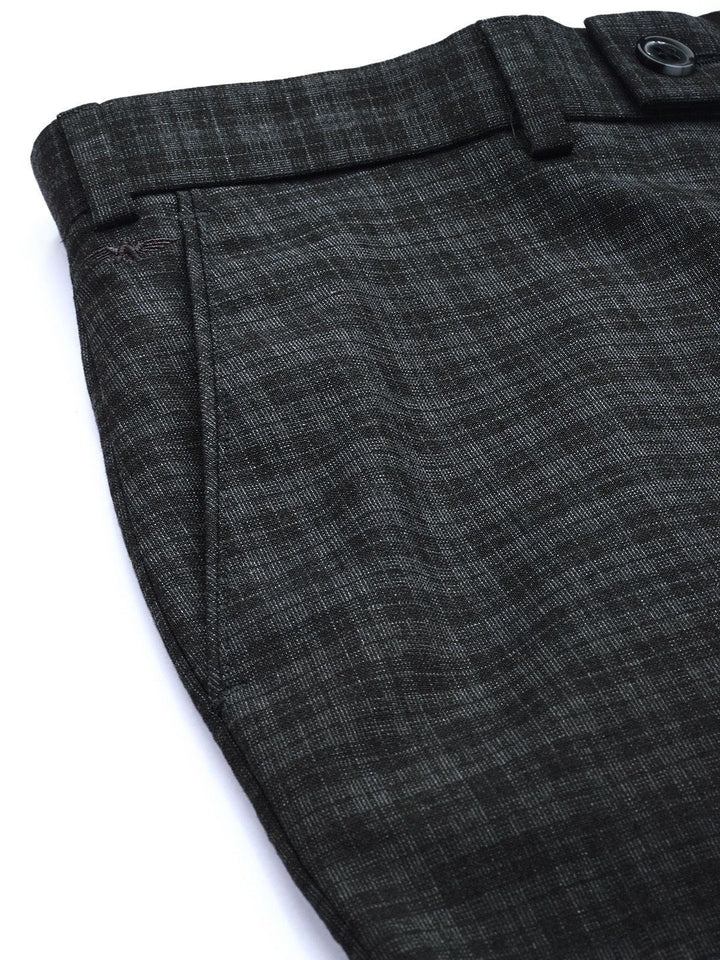 Park Avenue Men Checked Smart Fit Mid-Rise Formal Trousers