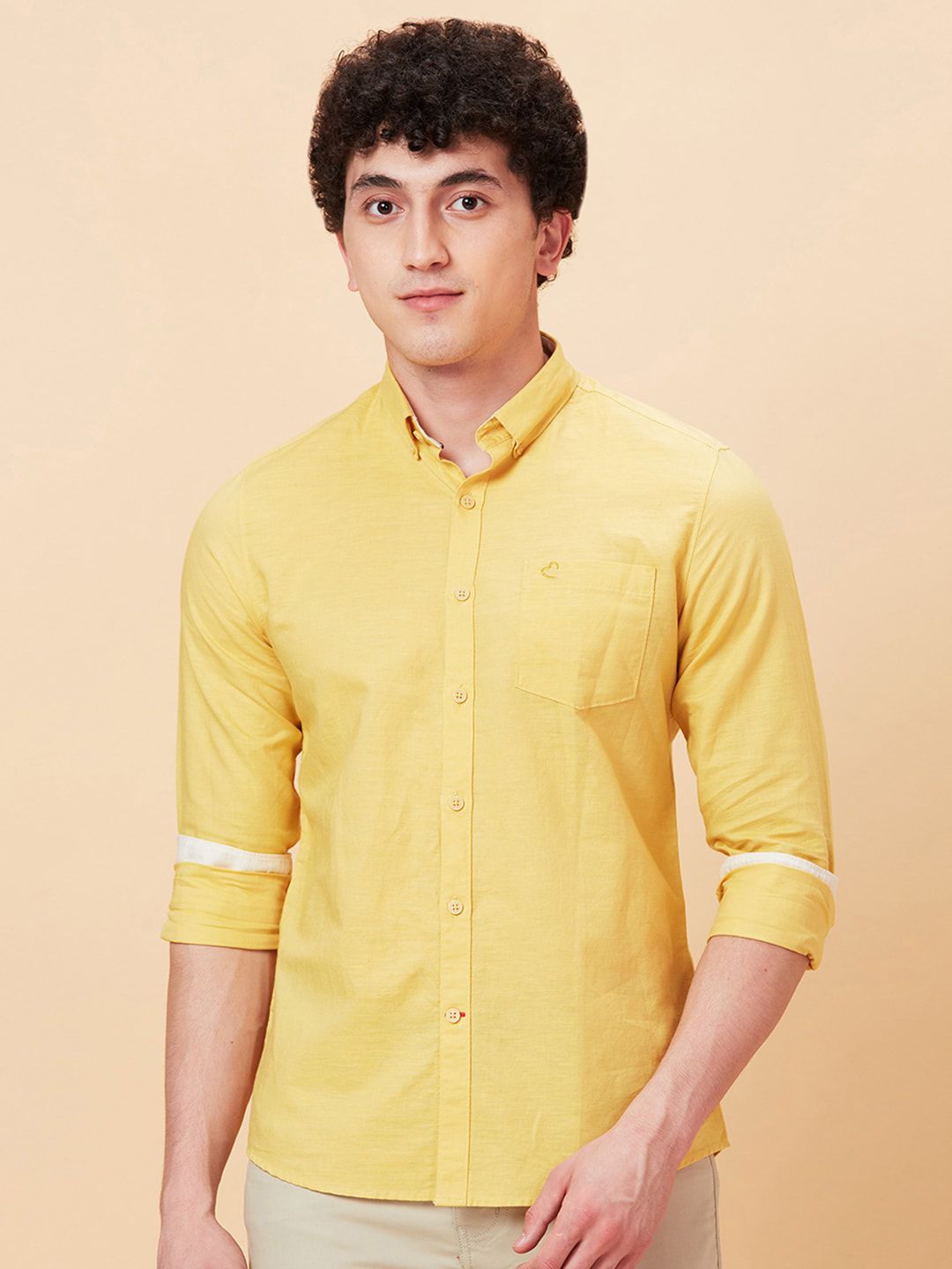 Being Human Button-Down Collar Slim Fit Cotton Casual Shirt