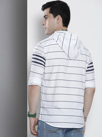 The Indian Garage Co Men White Horizontal Stripes Casual Shirt
