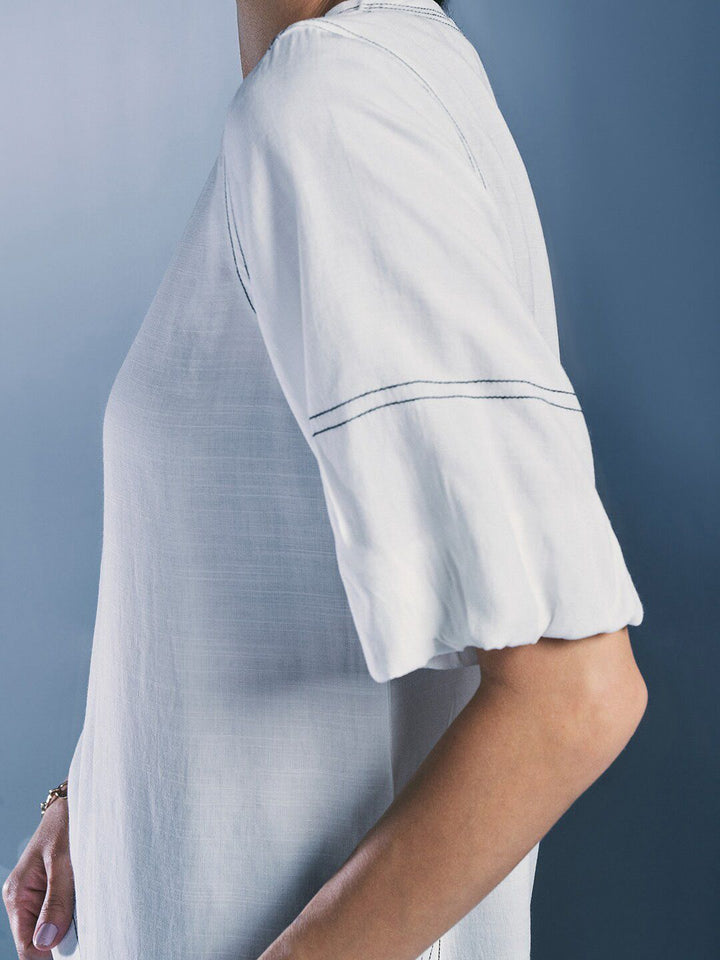AND Flared Sleeves Round Neck Top