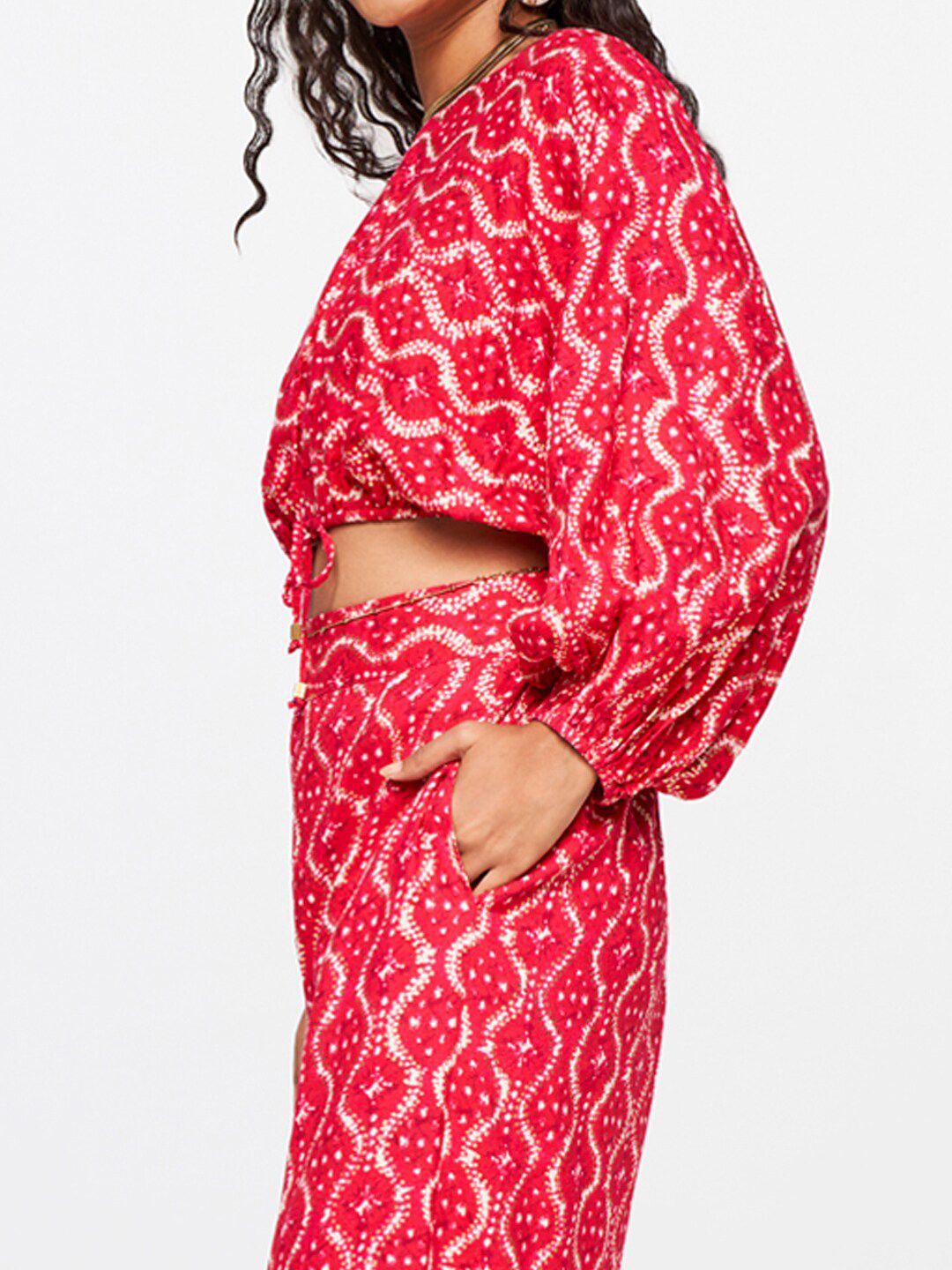 Global Desi Printed Crop Top & Trouser