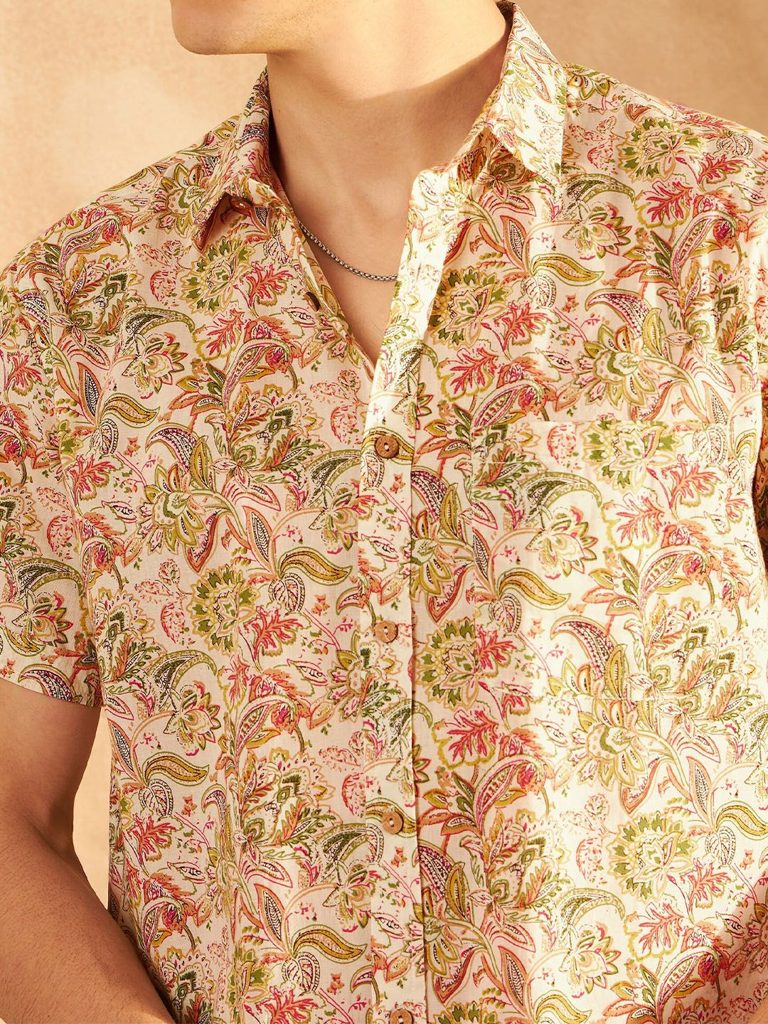 DENNISON Block Printed Oversized Casual Shirt