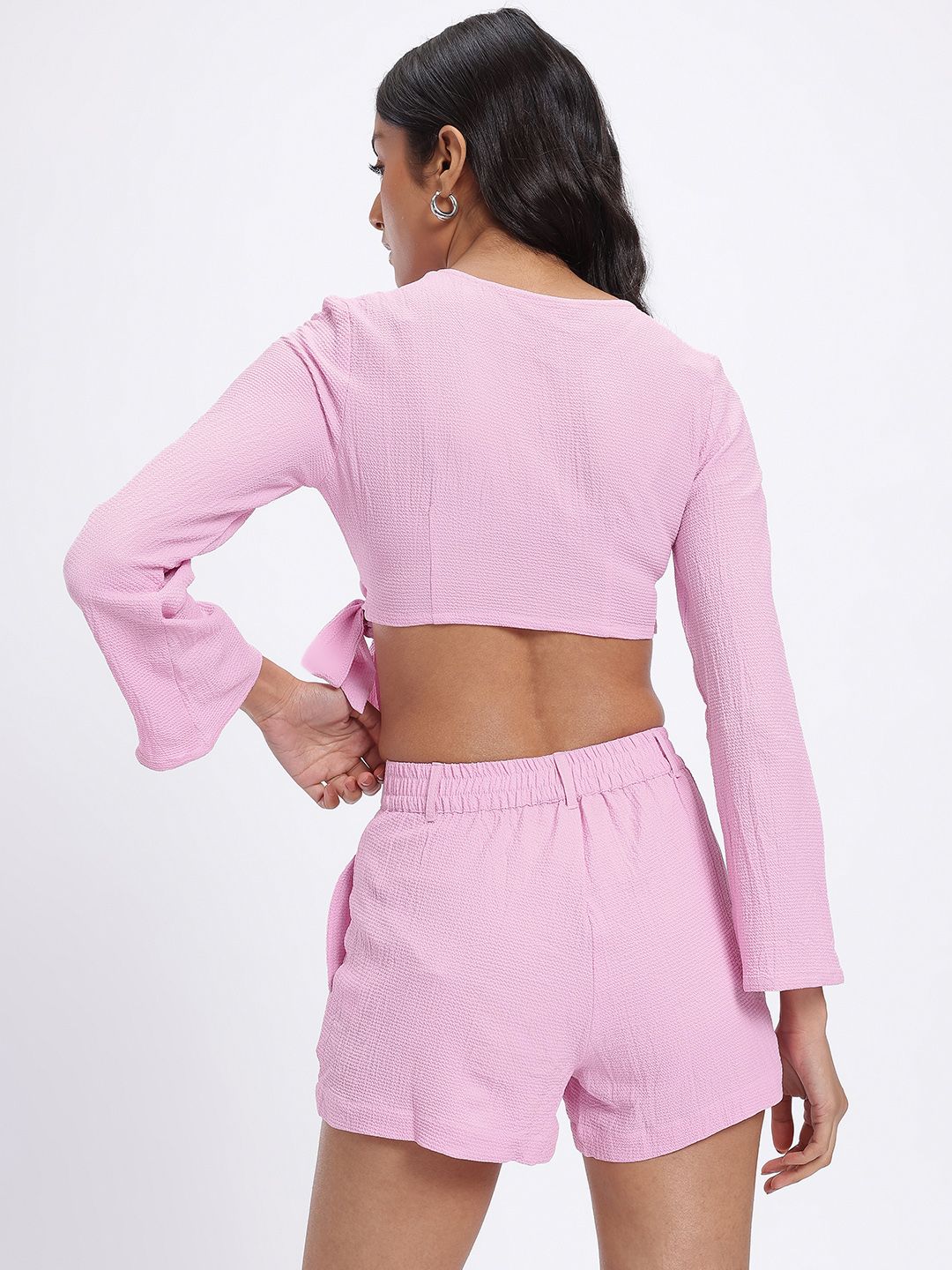 DressBerry Textured Super Crop Wrap Co-Ords