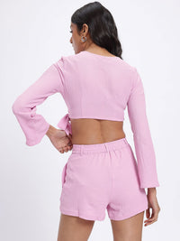 DressBerry Textured Super Crop Wrap Co-Ords