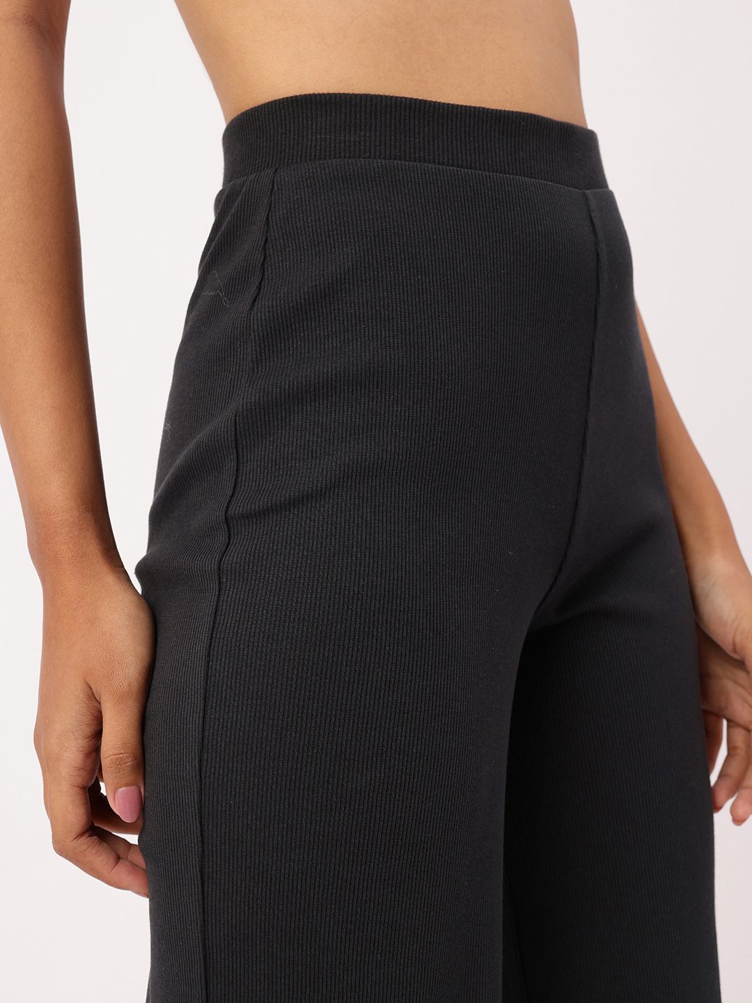 DressBerry Women Monochrome Staple Wide Leg Trousers