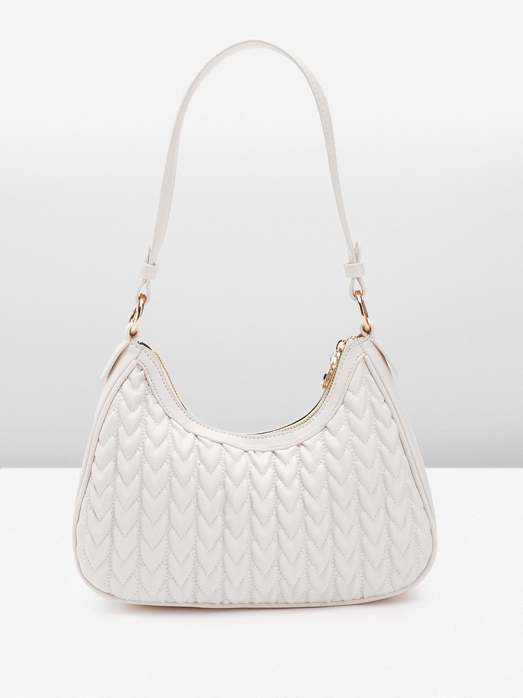 Lino Perros Structured Shoulder Bag with Quilted Detail