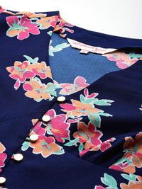 all about you Floral Printed Top with Puff Sleeves