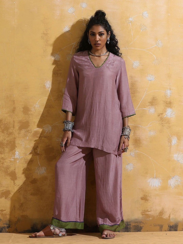 trueBrowns Muslin Silk Tunic With Trousers Co-Ords