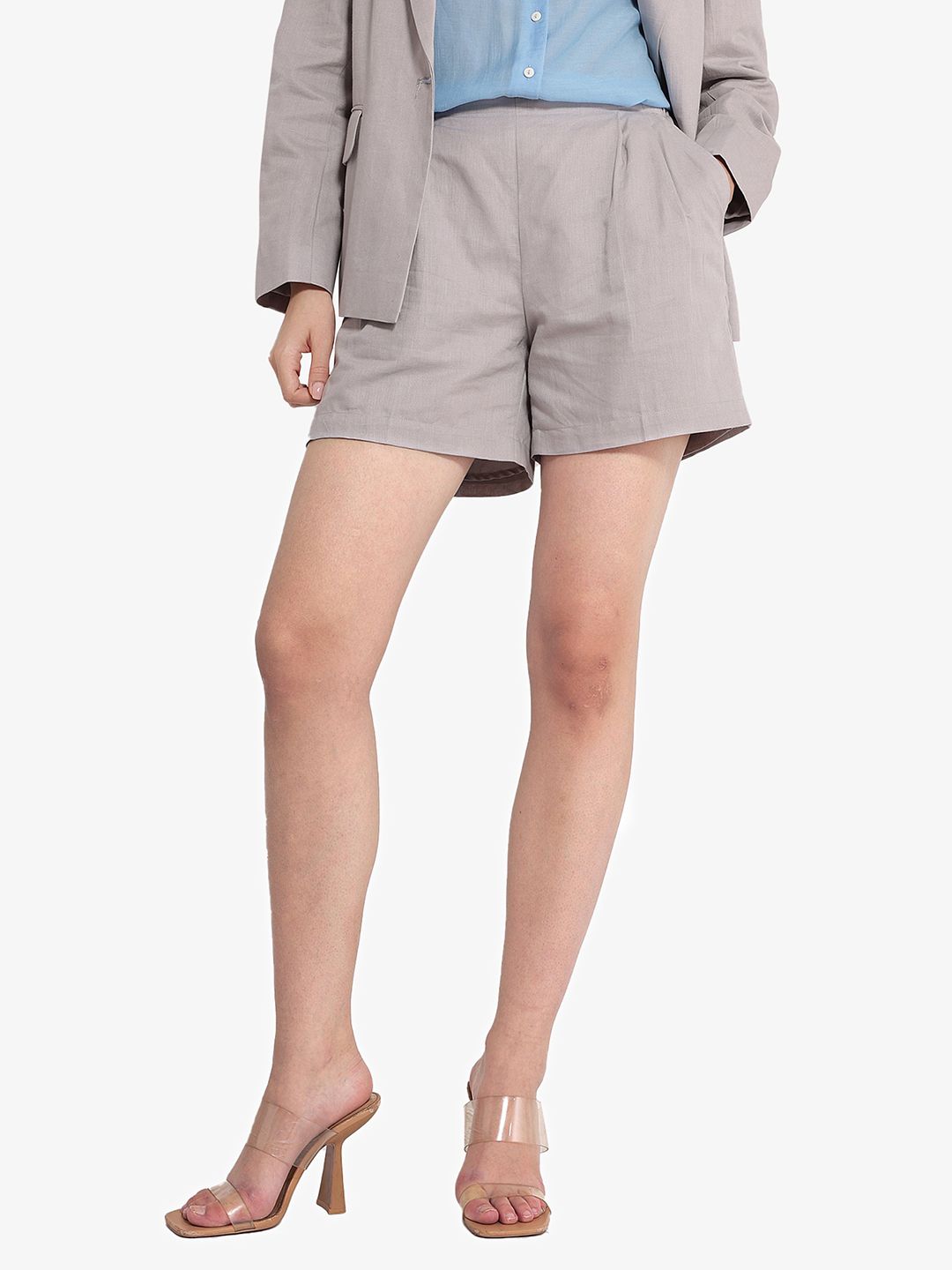 RAREISM Women Mid-Rise Cotton Shorts