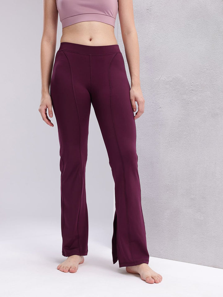 HRX by Hrithik Roshan Women Rapid-Dry Mid-Rise Regular Fit Yoga Tights with Slits