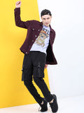 Highlander Men Jaket Denim Pepejal Ungu