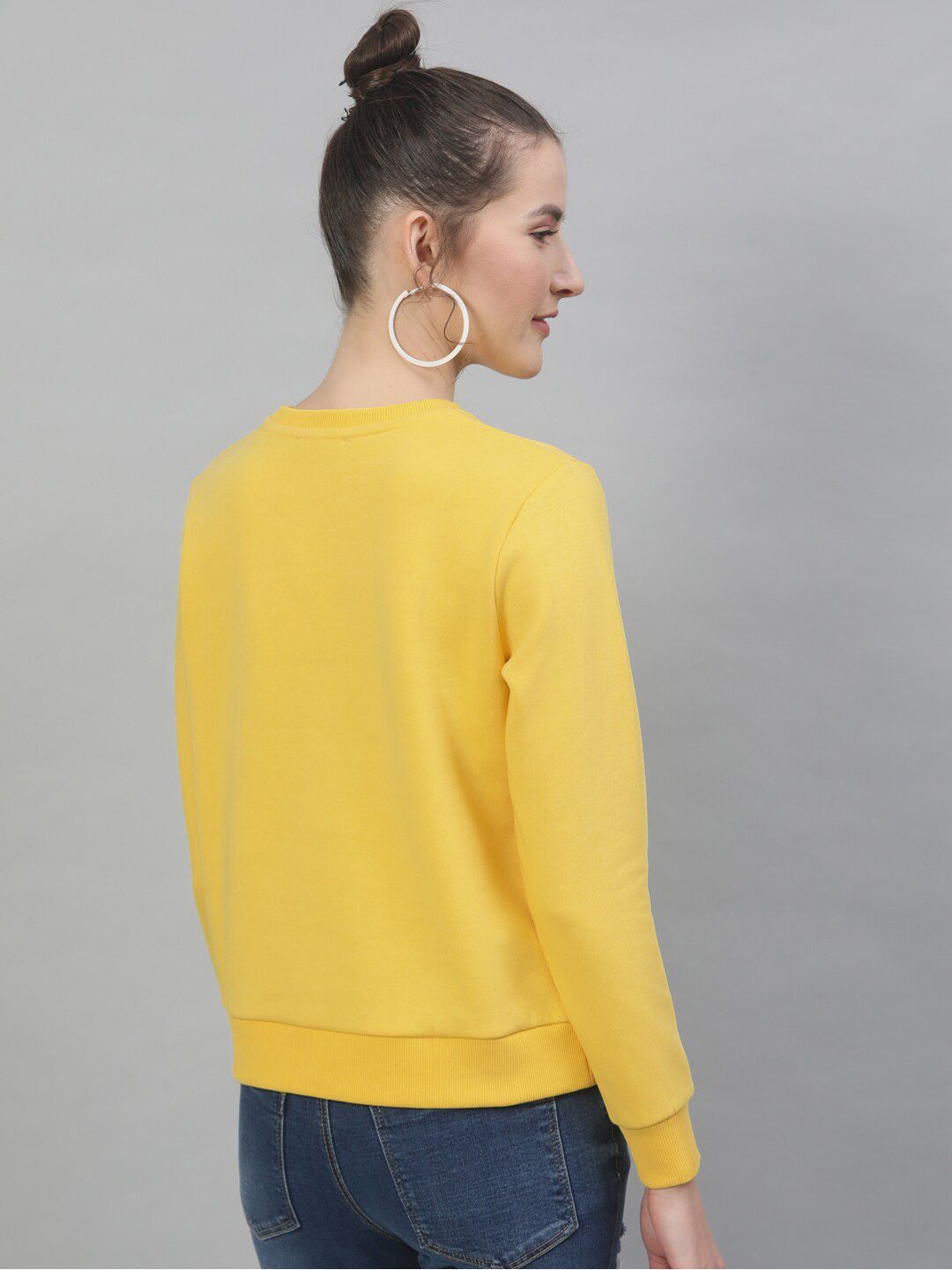 STREET 9 Women Yellow Printed Sweatshirt