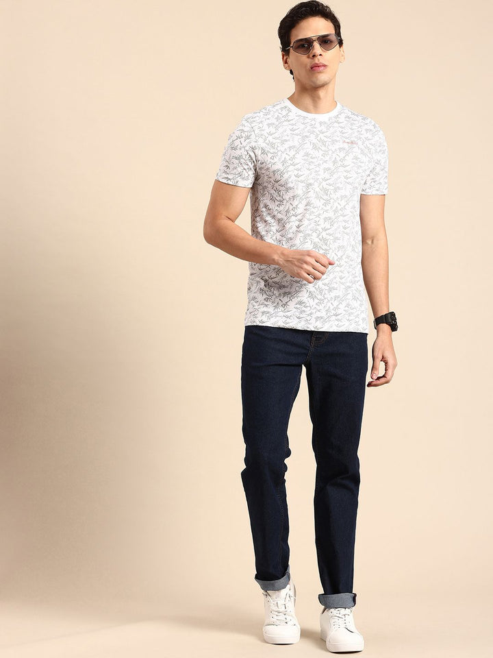 Menjadi t-shirt kapas tulen yang dicetak grafik manusia