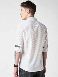 VASTRADO Men Classic Slim Fit Opaque Printed Casual Shirt