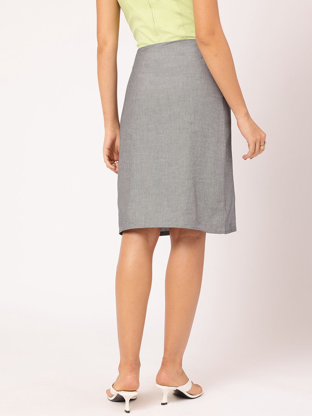 DressBerry Less is More Pleated Detail Straight Skirt