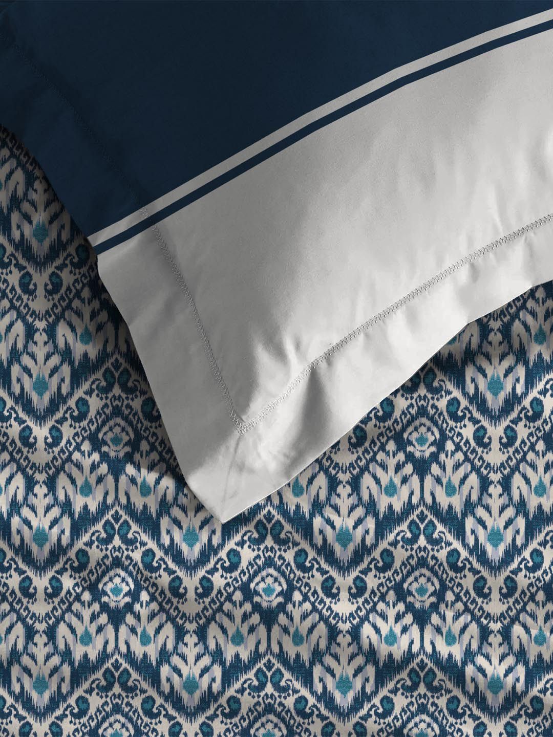 MYTRIDENT Audrey Urban Comfort Flat 144TC Queen Cotton 1 Bedsheet with 2 Pillow Covers