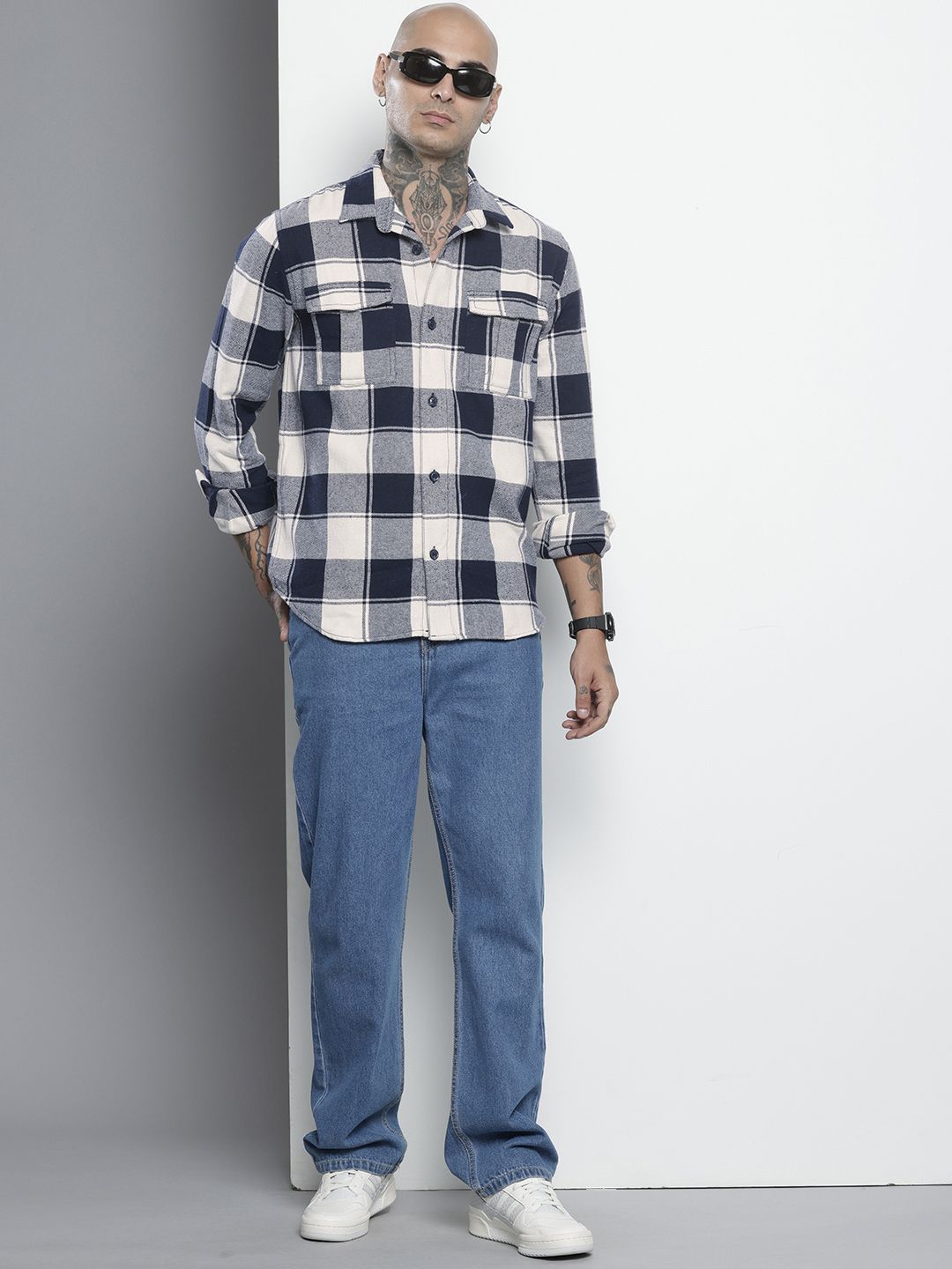 The Indian Garage Co Checked Pure Cotton Casual Shirt