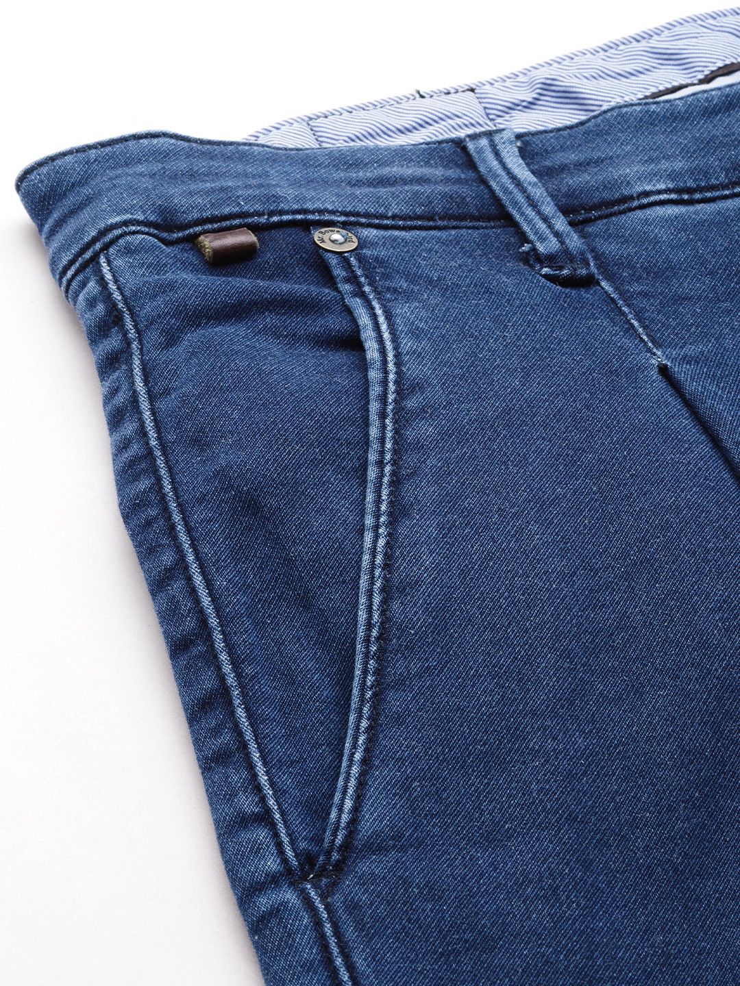 Mr Bowerbird Men Pleated Cropped Light Fade Stretchable Jeans