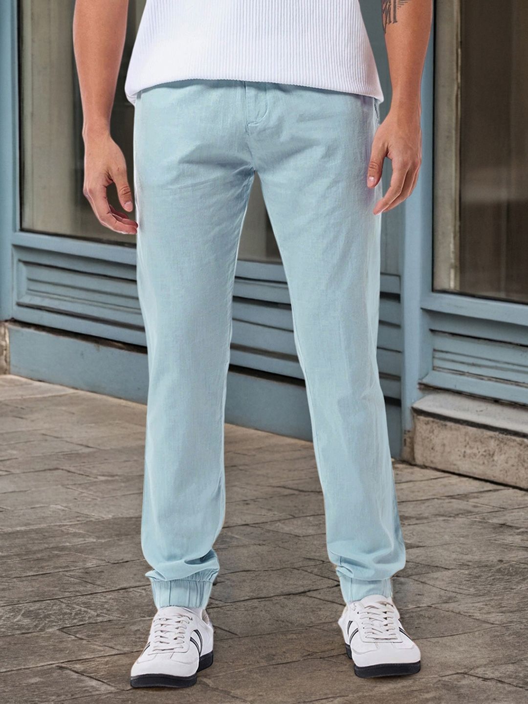 Bewakoof Men Sky Blue Joggers