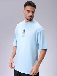 The Indian Garage Co Men Typography Printed Round Neck Pure Cotton Oversized T-shirt