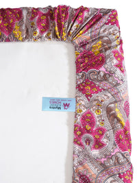 Myntra Elegant Homes Book Fold Red Printed 300 TC Fitted King Bedsheet Set 2.5m x 2.25m